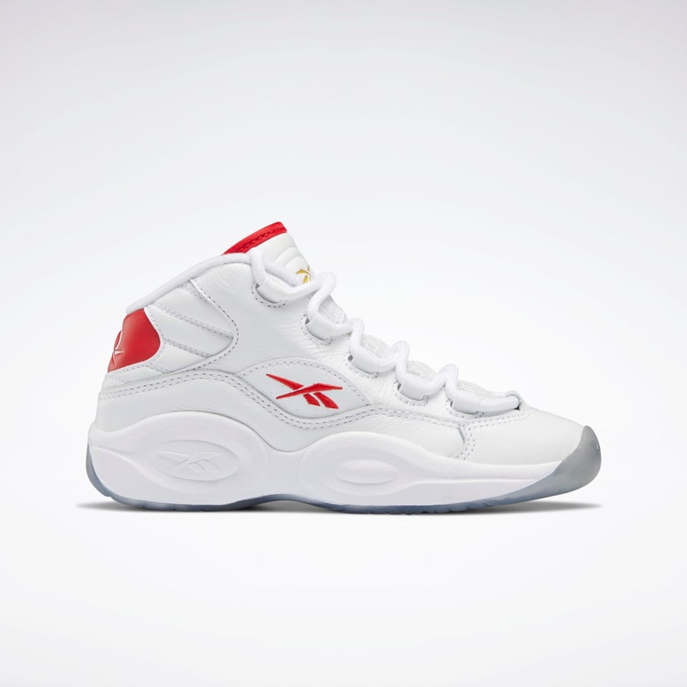 Reebok Question Mid Shoes - Preschool Valkoinen Punainen Valkoinen | ERIMQL-653