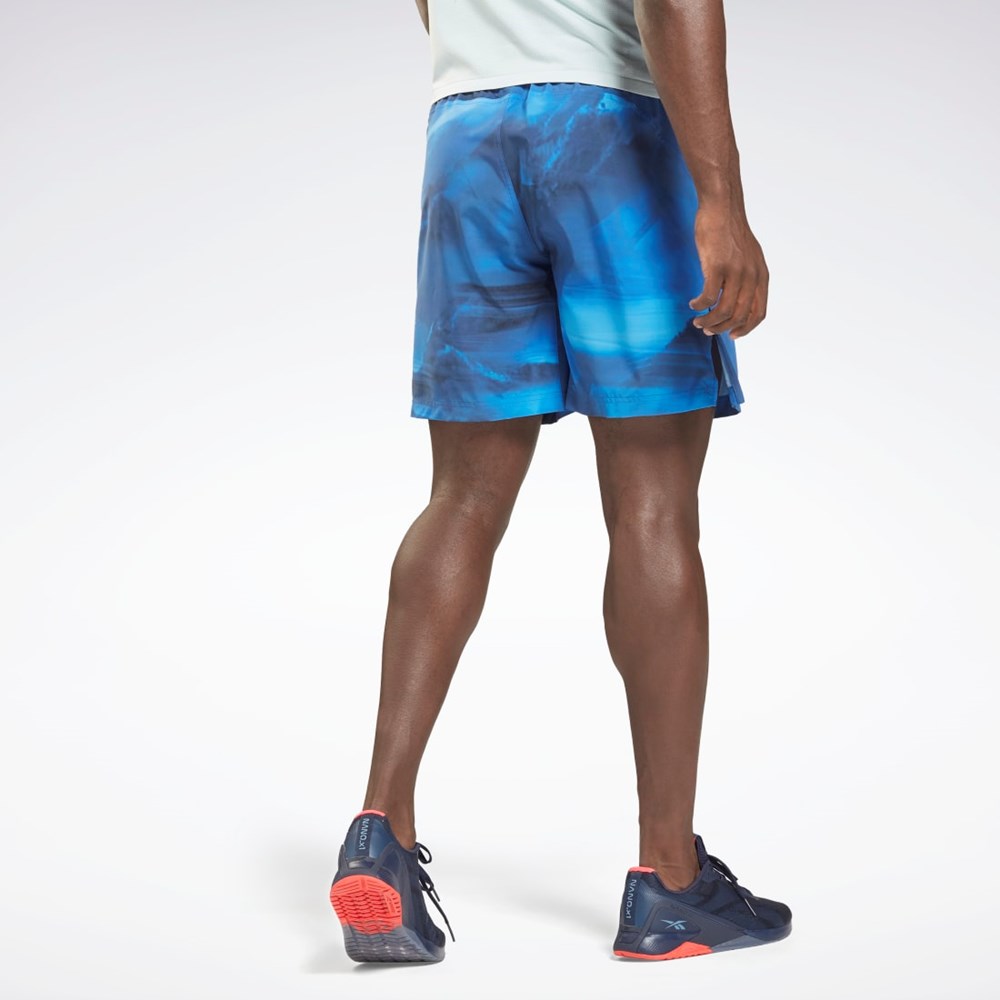 Reebok Reebok Austin Allover Print Shorts Bright Cobalt | FVKORI-547