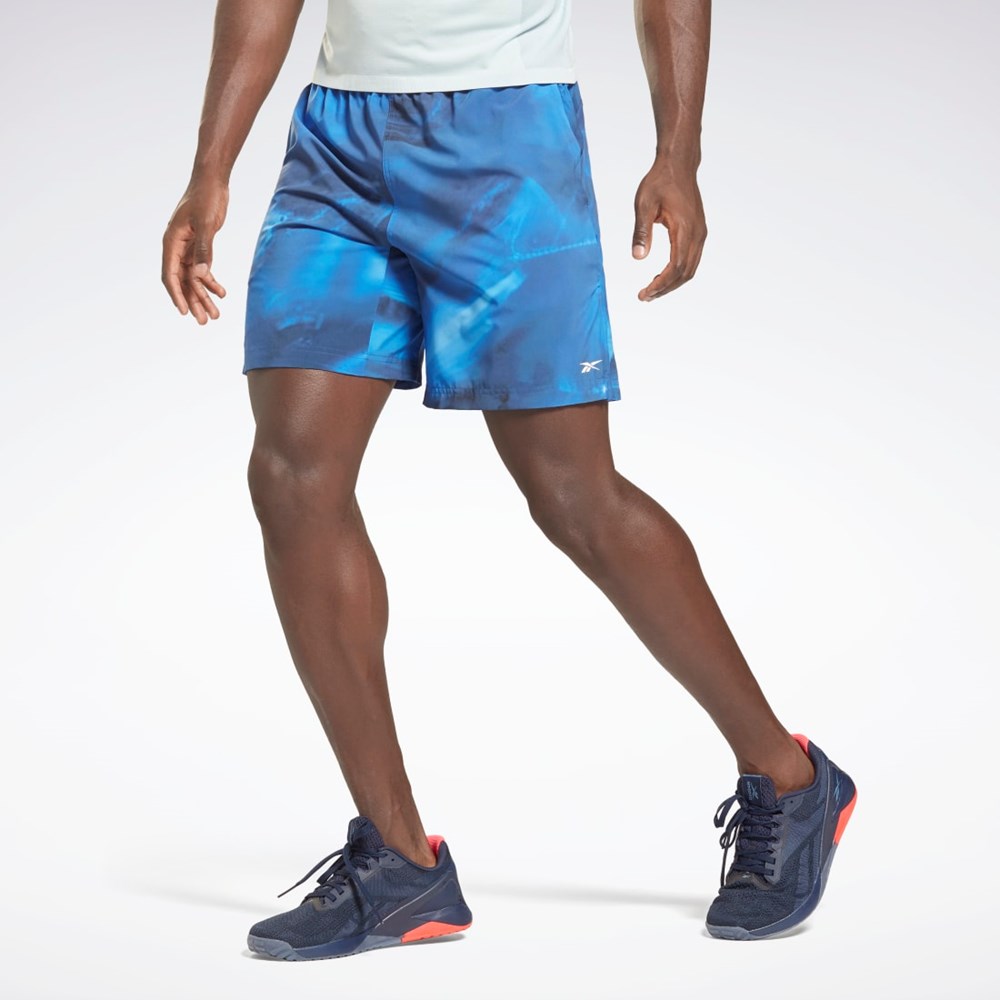 Reebok Reebok Austin Allover Print Shorts Bright Cobalt | FVKORI-547