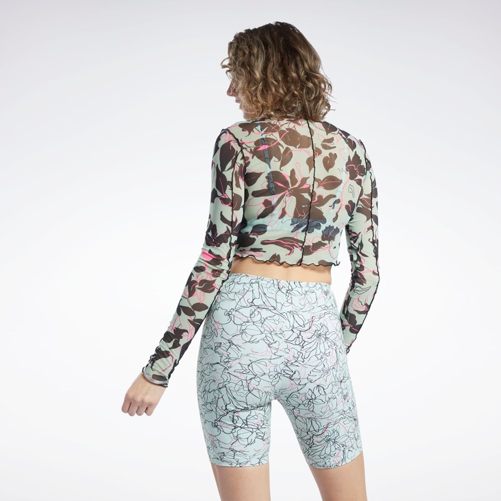 Reebok Reebok Classics Flourishing Floral Print Mesh Long Sleeve Shirt Vaalean | AGDPFR-971
