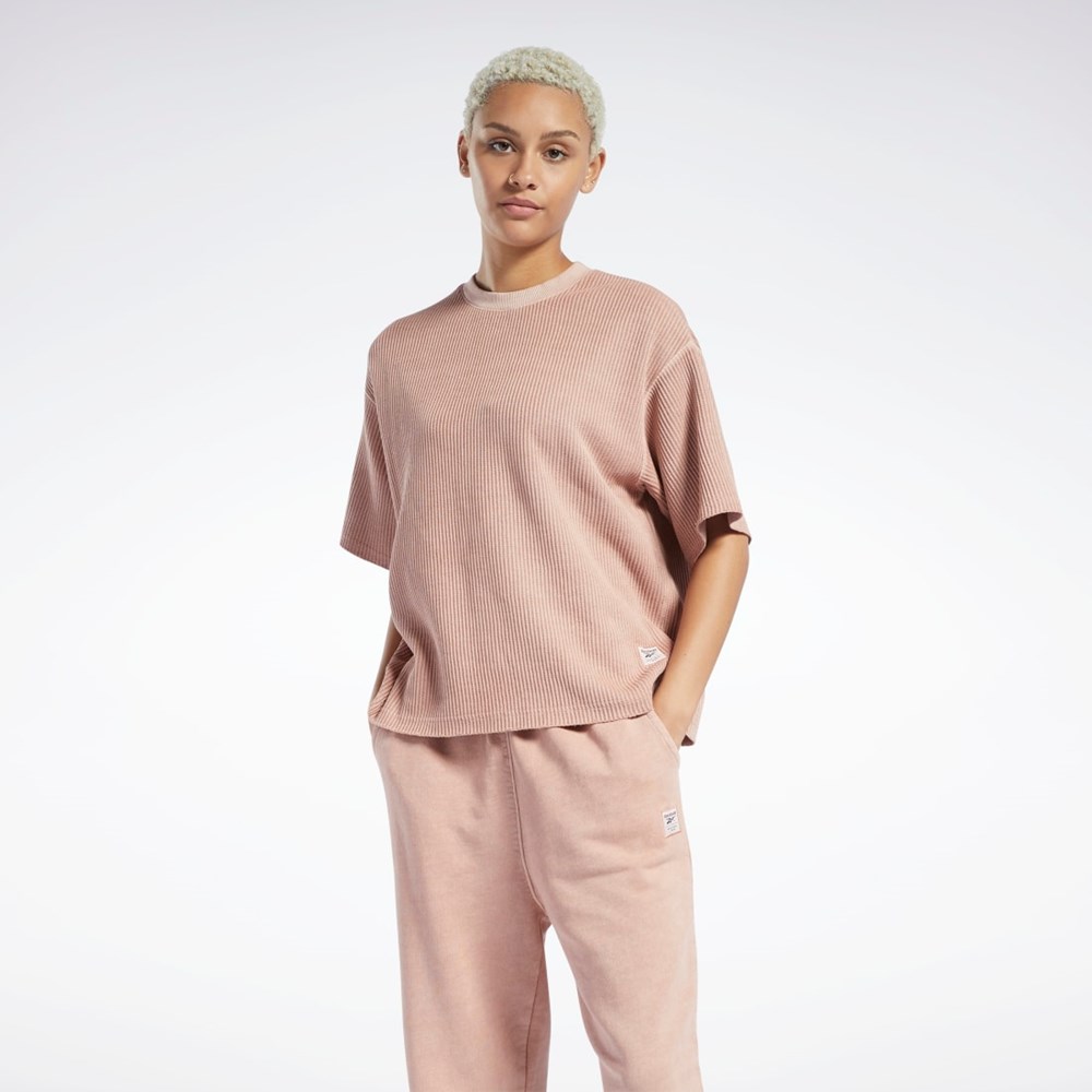 Reebok Reebok Classics Natural Dye Waffle T-Shirt Koralli | PDXVFI-587