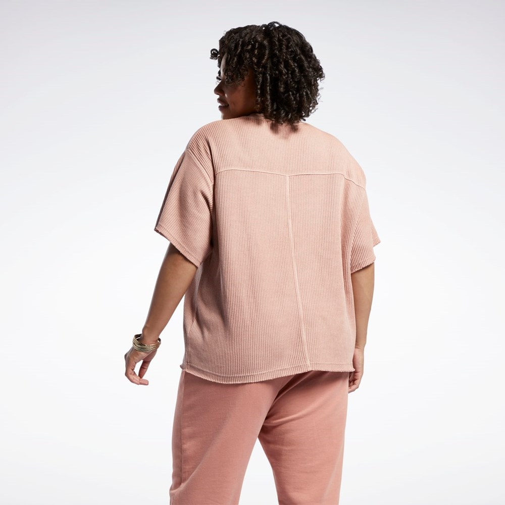 Reebok Reebok Classics Natural Dye Waffle T-Shirt (Plus Size) Koralli | VTMXEF-908