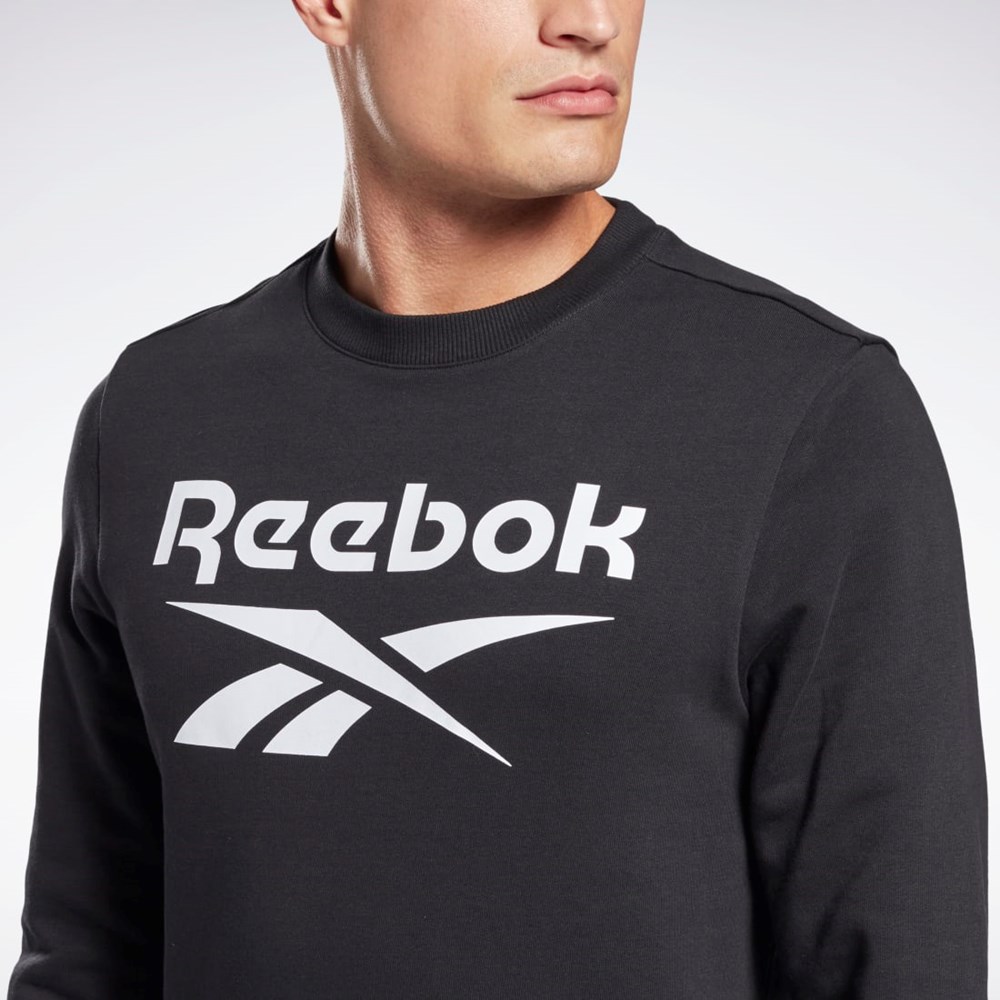Reebok Reebok Identity Big Logo Crew Mustat | FVPCKR-312