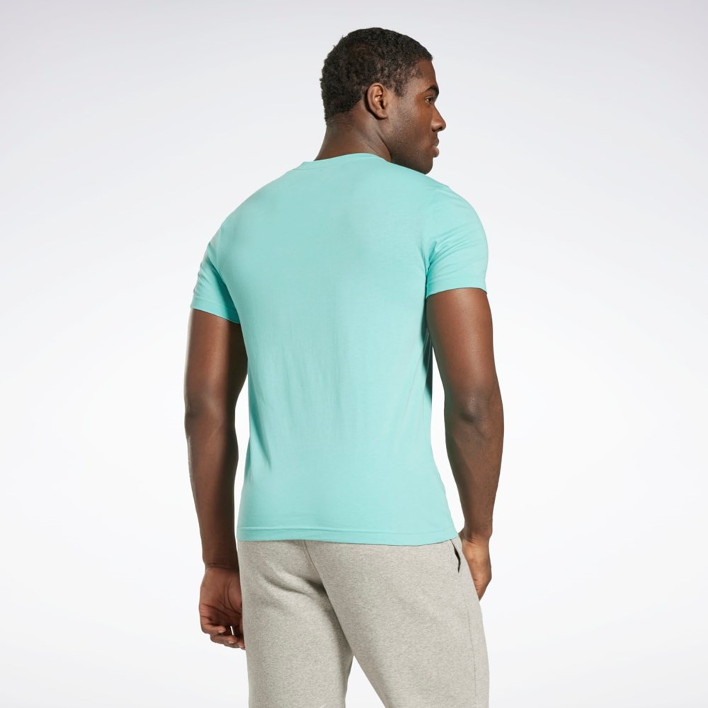 Reebok Reebok Identity Big Logo T-Shirt Semi Classic Teal | BUZCWY-052