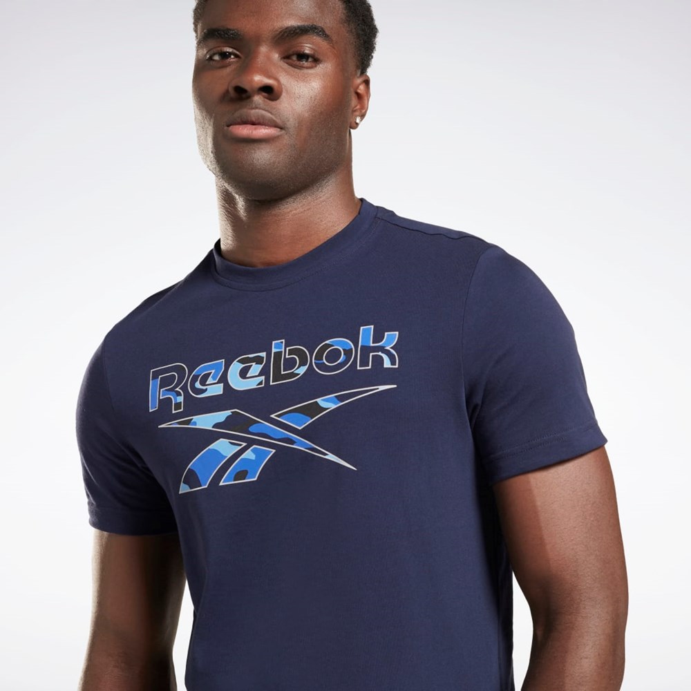 Reebok Reebok Identity Big Logo T-Shirt Laivastonsininen | NLATCM-691