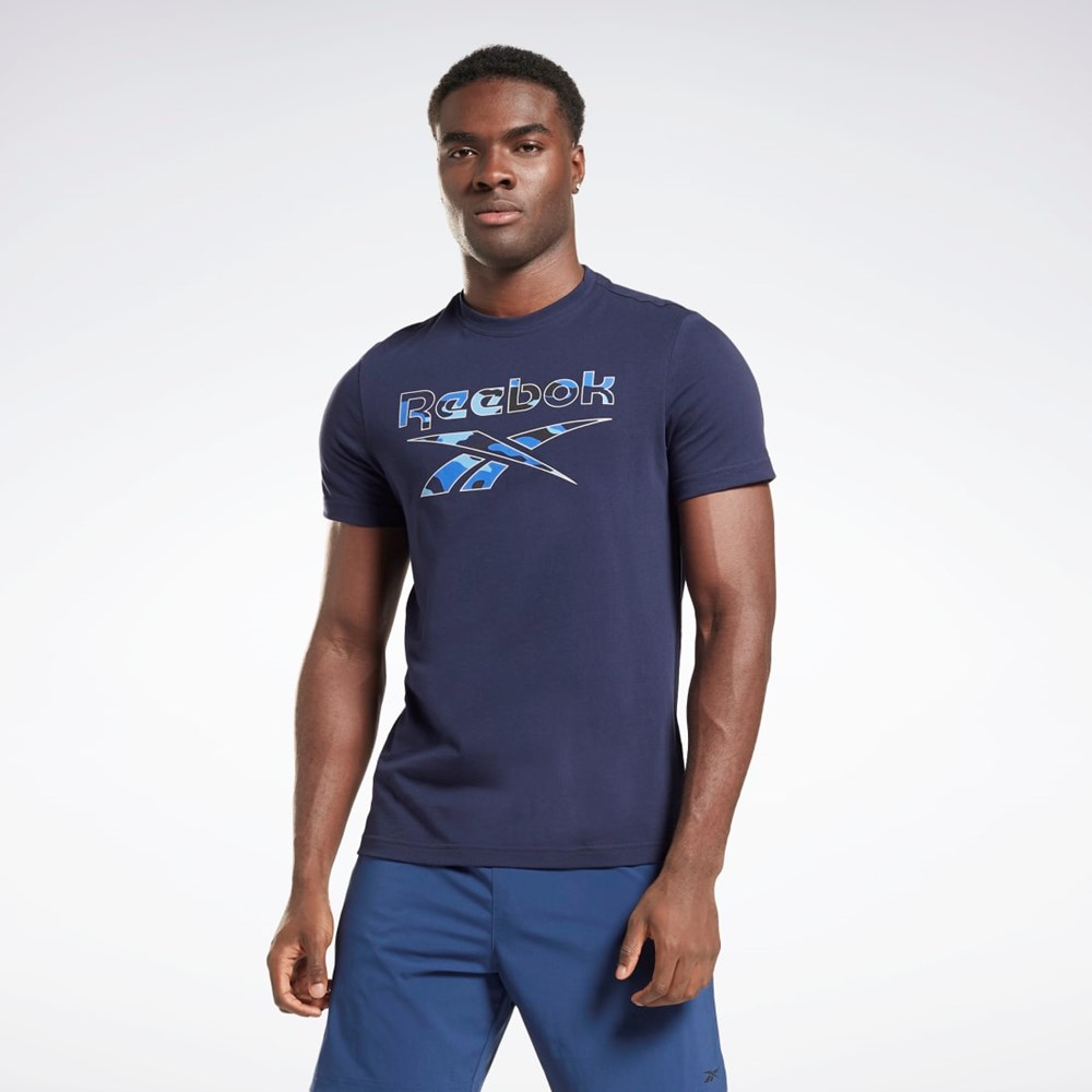 Reebok Reebok Identity Big Logo T-Shirt Laivastonsininen | NLATCM-691