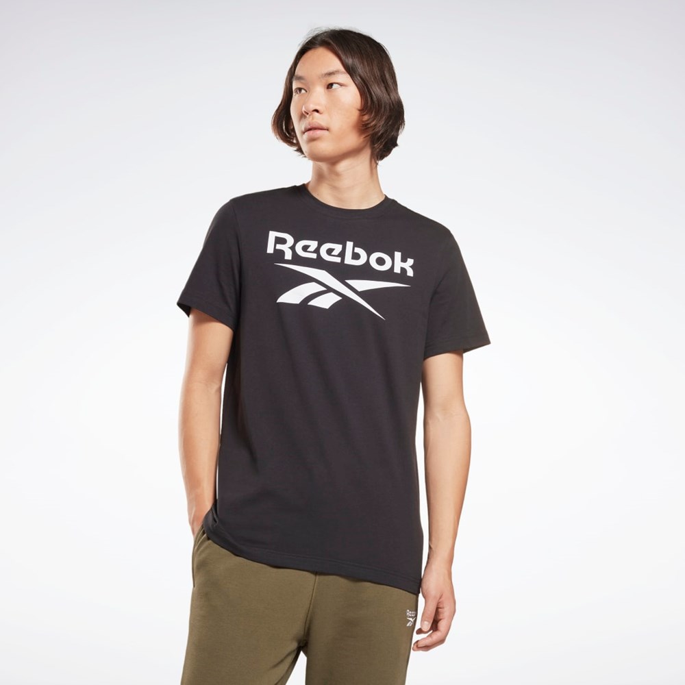 Reebok Reebok Identity Big Logo T-Shirt Mustat | QNKPHA-412