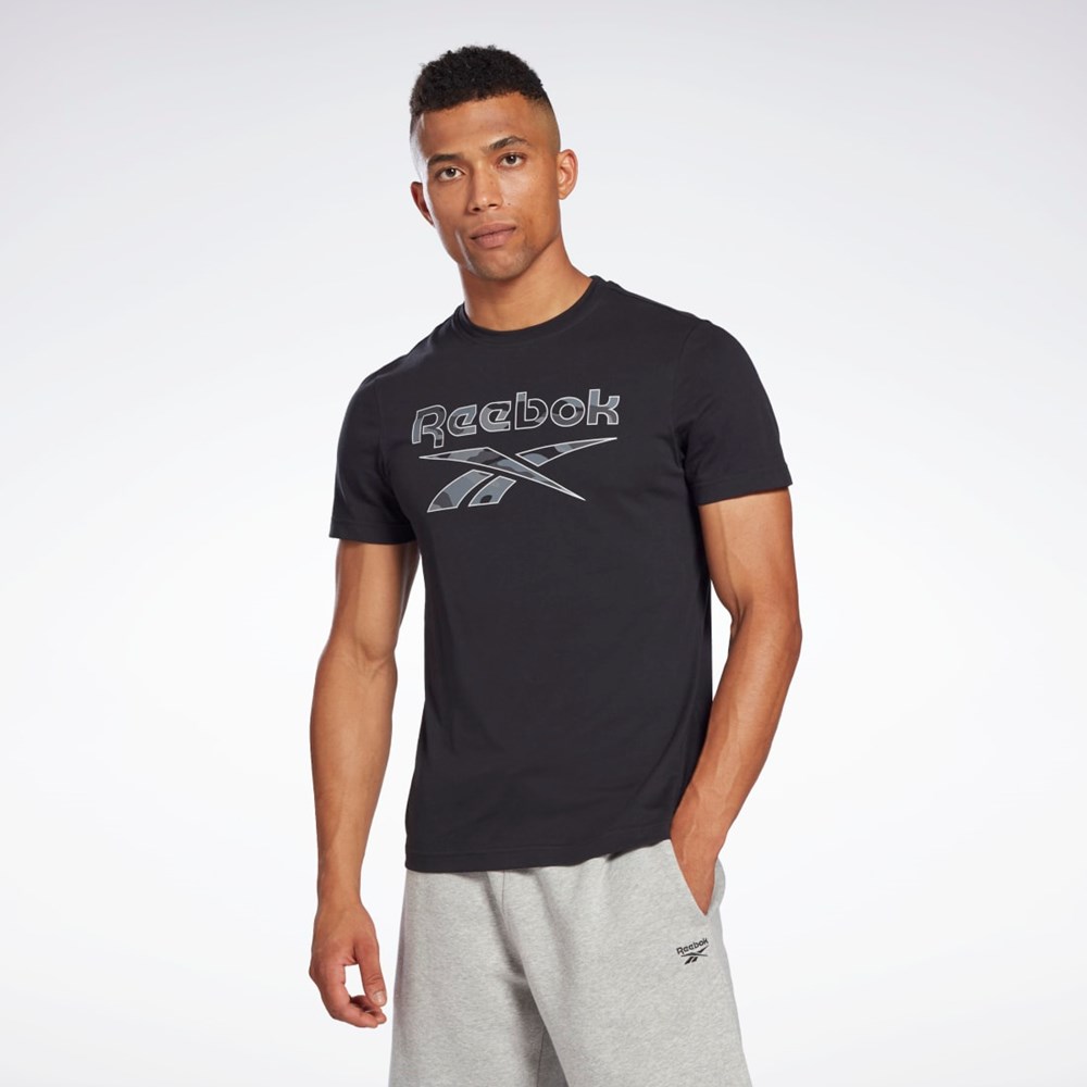 Reebok Reebok Identity Big Logo T-Shirt Mustat | VZBUDI-012