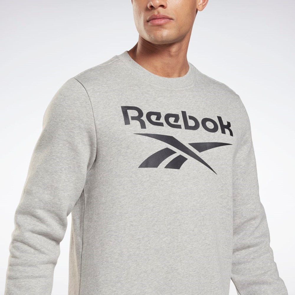 Reebok Reebok Identity Fleece Crew Sweatshirt Harmaat Mustat | GSWXIV-785