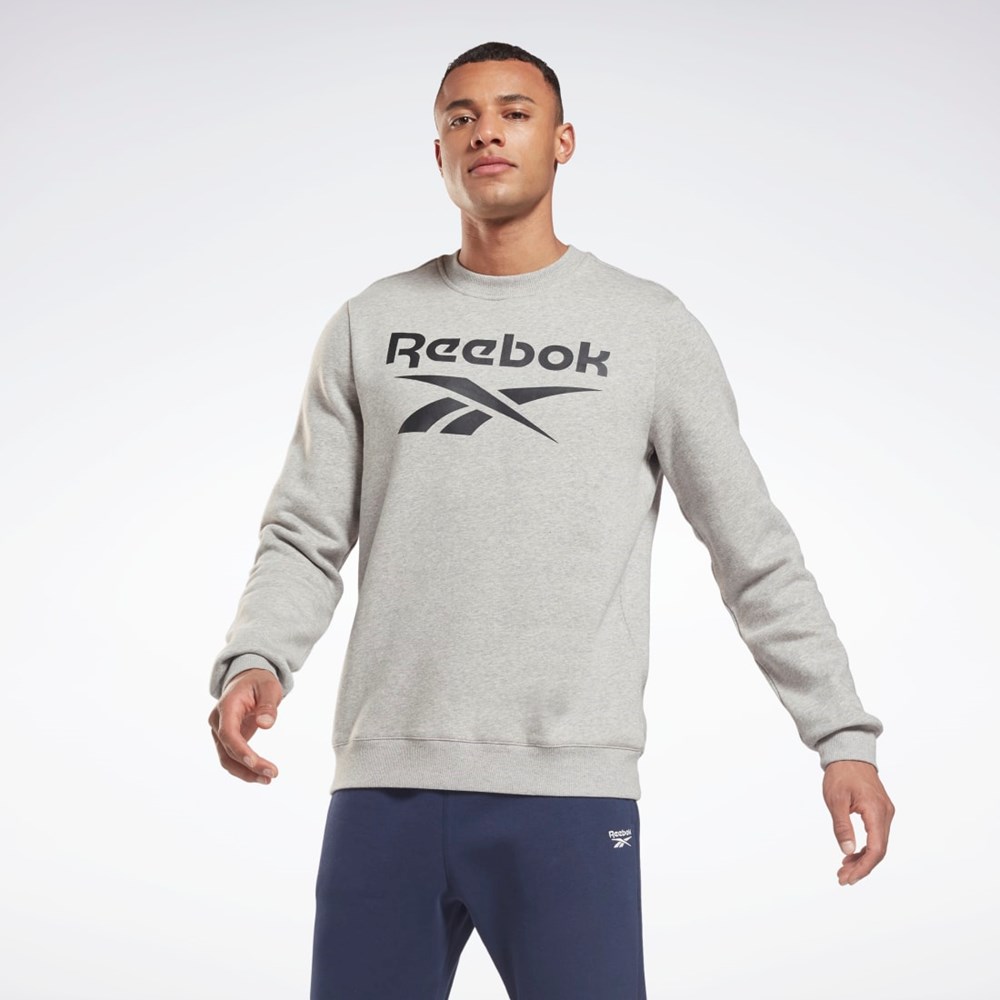 Reebok Reebok Identity Fleece Crew Sweatshirt Harmaat Mustat | GSWXIV-785