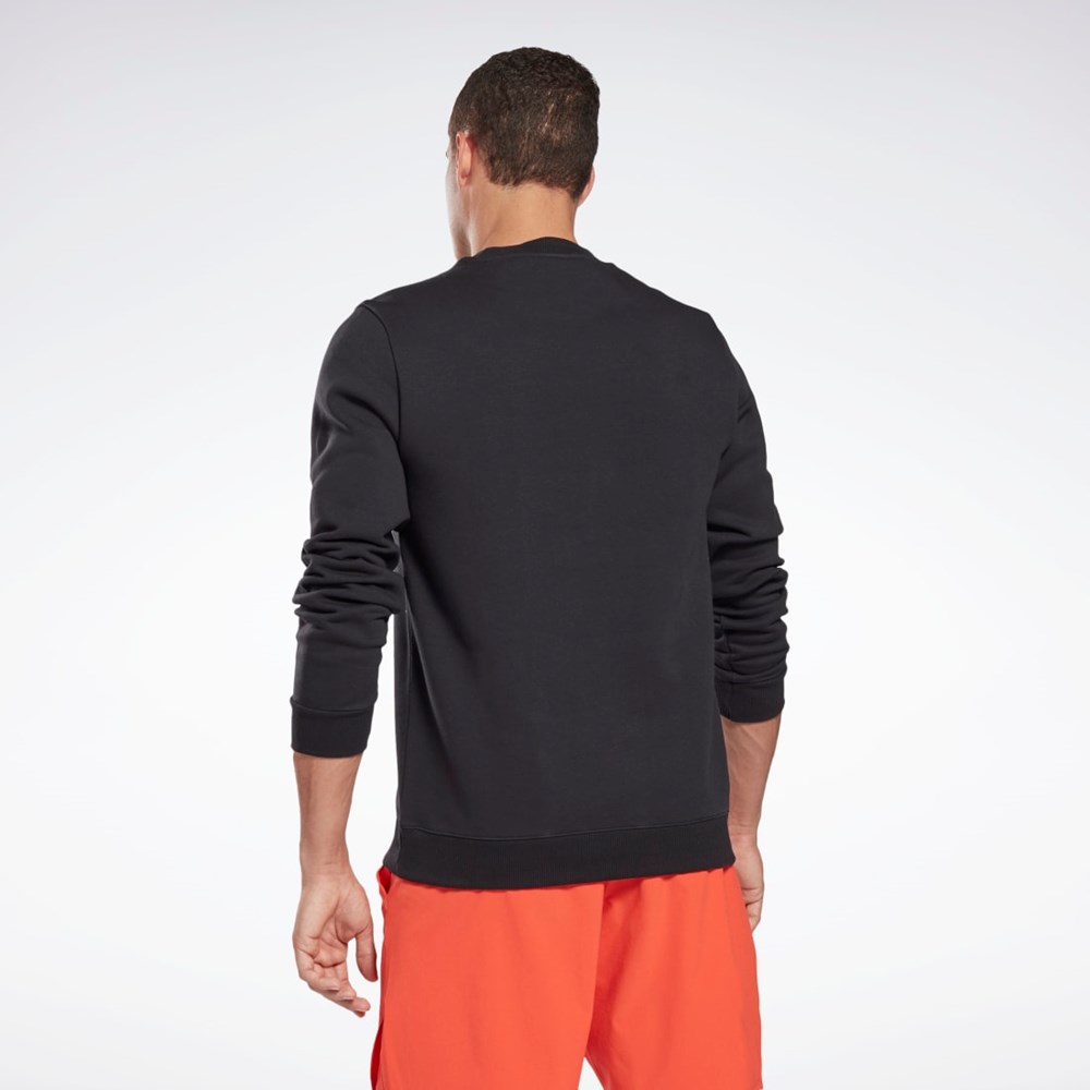 Reebok Reebok Identity Fleece Crew Sweatshirt Mustat Valkoinen | RHBUEZ-104