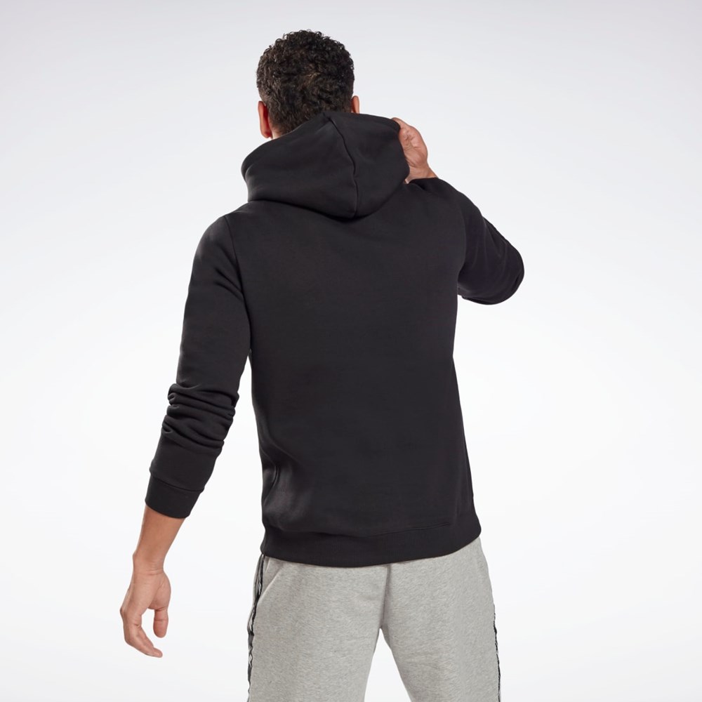 Reebok Reebok Identity Fleece Hoodie Mustat Valkoinen | YOMHTN-290
