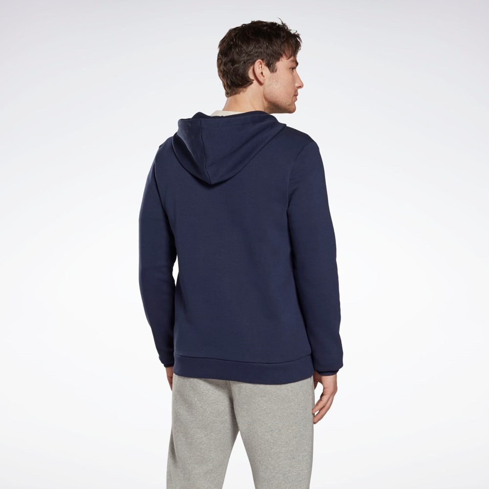 Reebok Reebok Identity Fleece Zip-Up Hoodie Laivastonsininen | TXWQUC-872