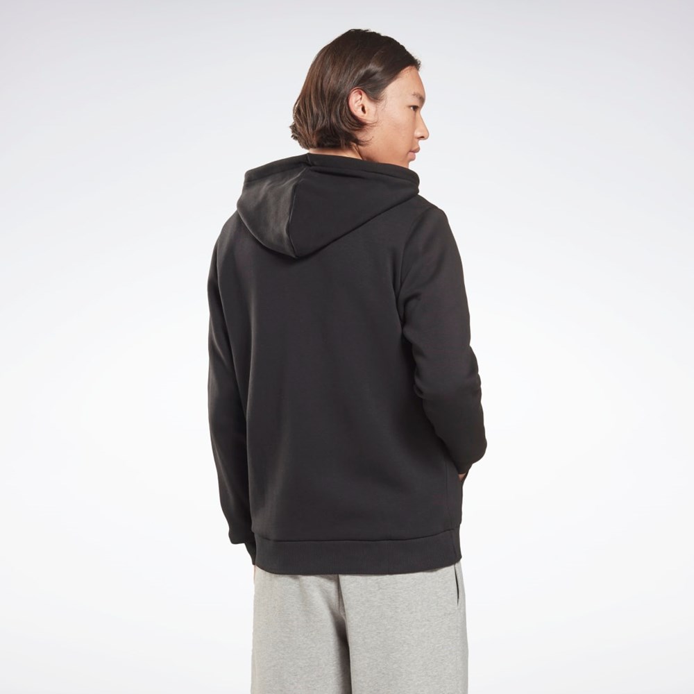 Reebok Reebok Identity Fleece Zip-Up Hoodie Mustat | ZSIFCJ-468