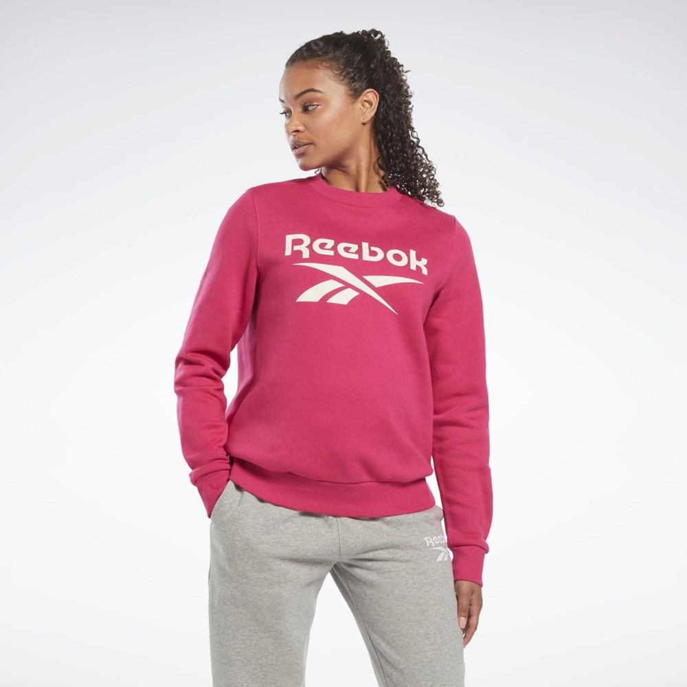 Reebok Reebok Identity Logo Fleece Crew Sweatshirt Pinkki | BXZWRJ-741