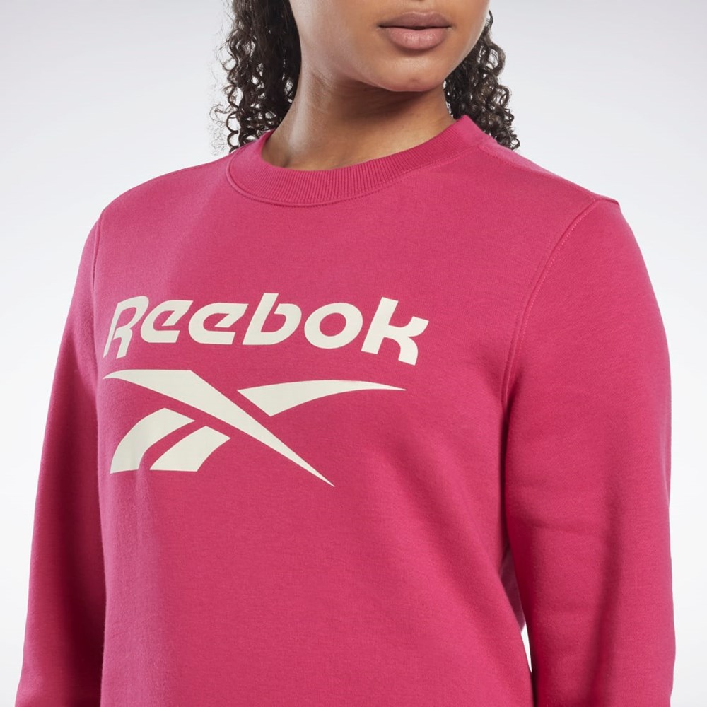 Reebok Reebok Identity Logo Fleece Crew Sweatshirt Pinkki | BXZWRJ-741