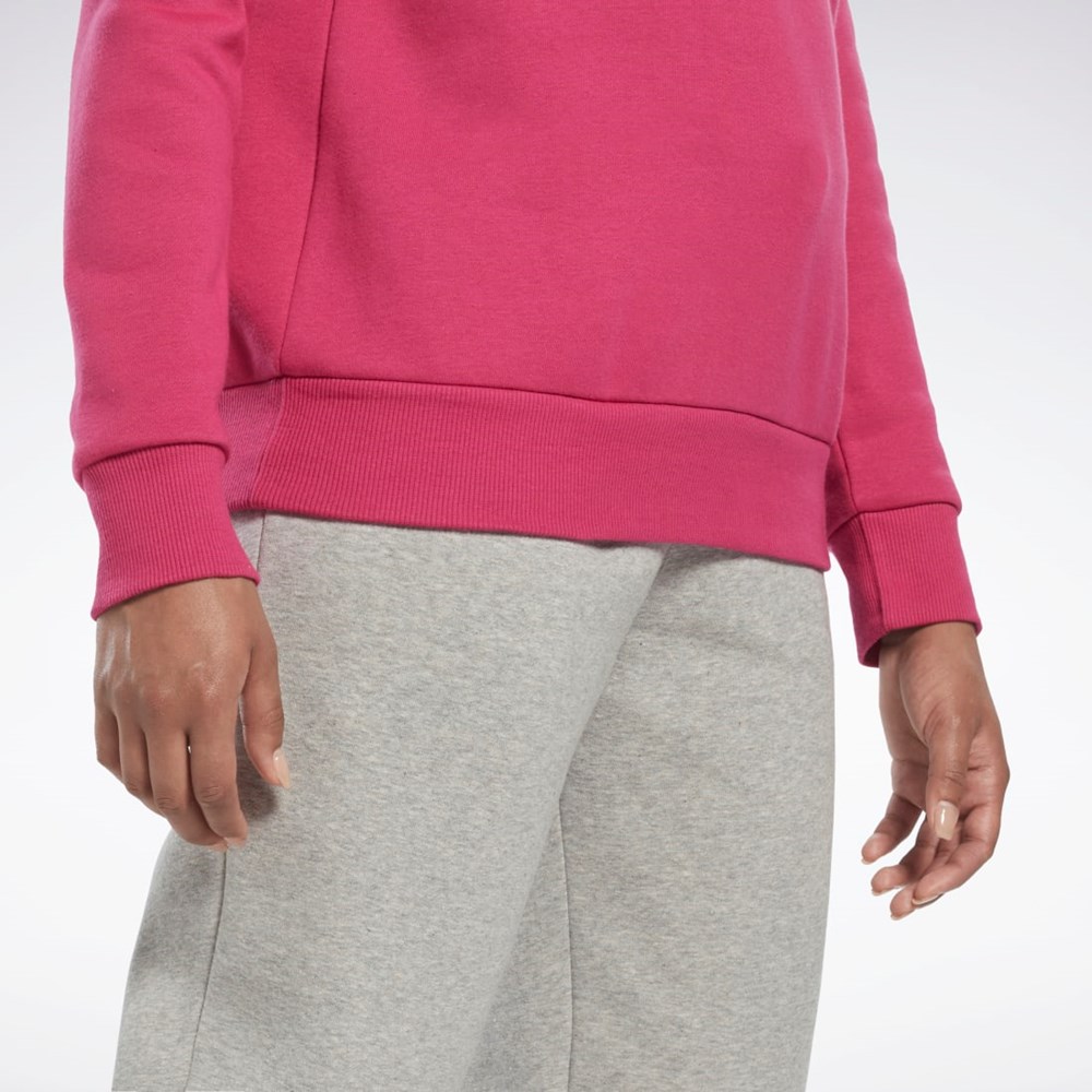 Reebok Reebok Identity Logo Fleece Crew Sweatshirt Pinkki | BXZWRJ-741