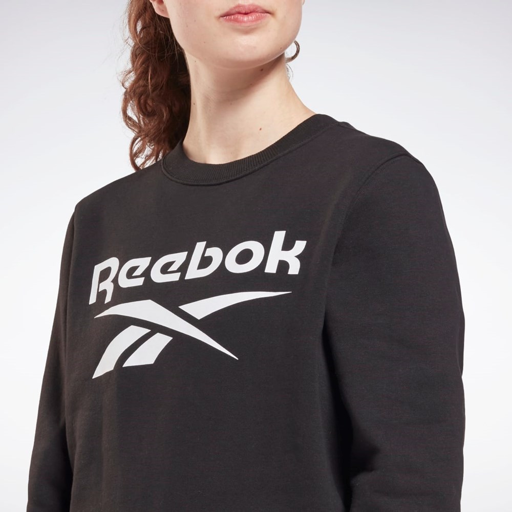 Reebok Reebok Identity Logo Fleece Crew Sweatshirt Mustat | DPSFZI-702