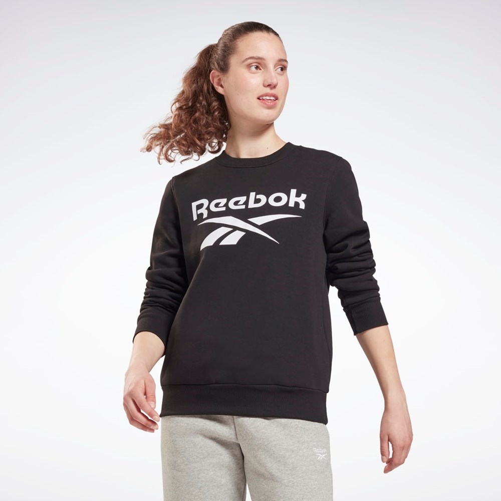 Reebok Reebok Identity Logo Fleece Crew Sweatshirt Mustat | DPSFZI-702