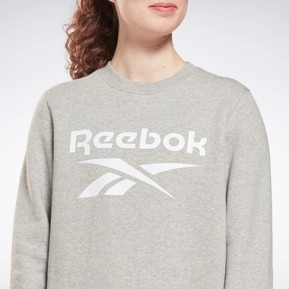 Reebok Reebok Identity Logo Fleece Crew Sweatshirt Harmaat | KMYDSI-982