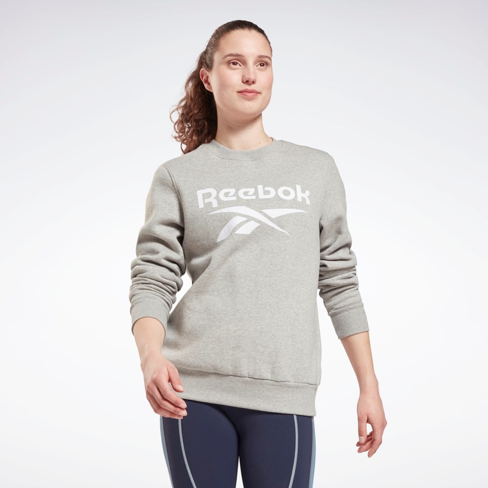 Reebok Reebok Identity Logo Fleece Crew Sweatshirt Harmaat | KMYDSI-982