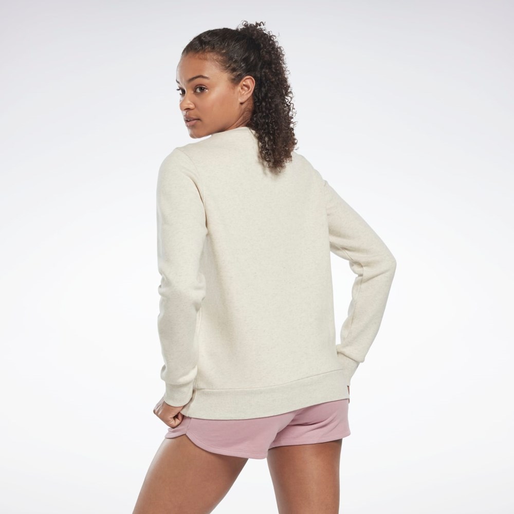 Reebok Reebok Identity Logo Fleece Crew Sweatshirt Valkoinen | PHURXL-614