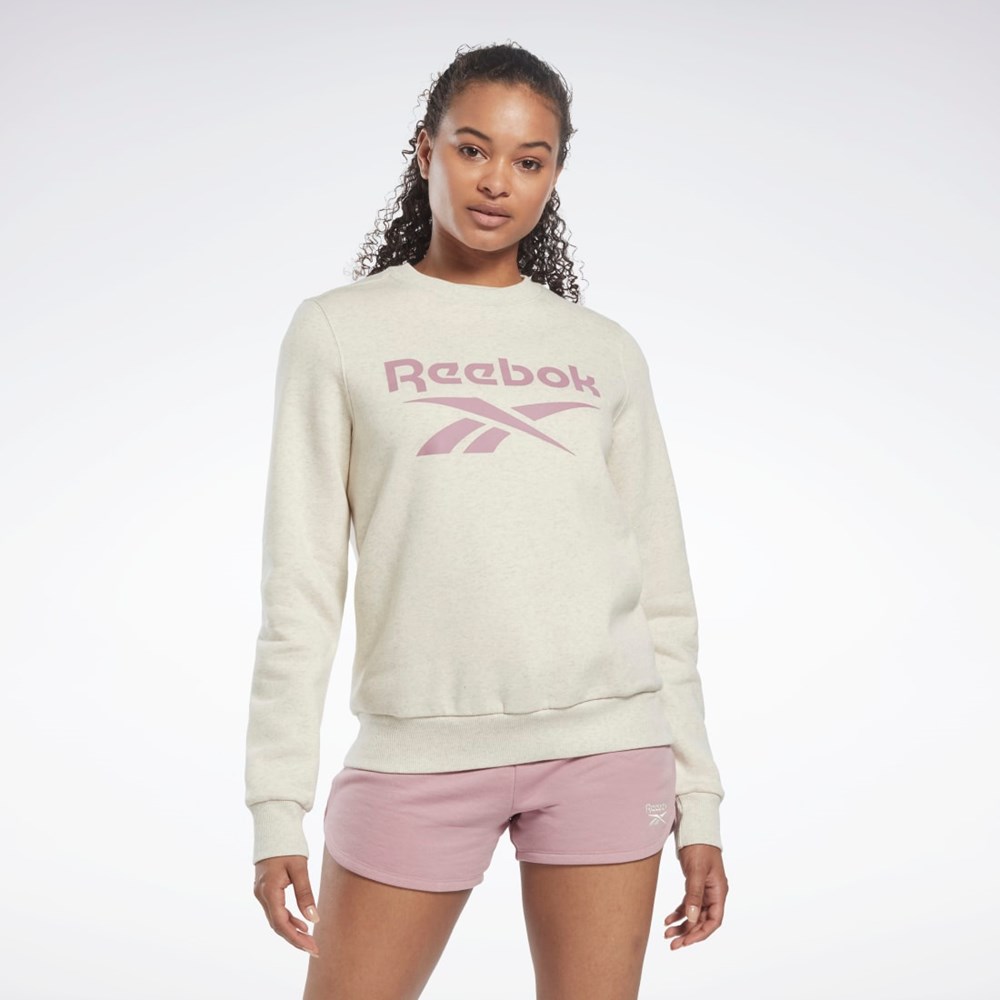 Reebok Reebok Identity Logo Fleece Crew Sweatshirt Valkoinen | PHURXL-614