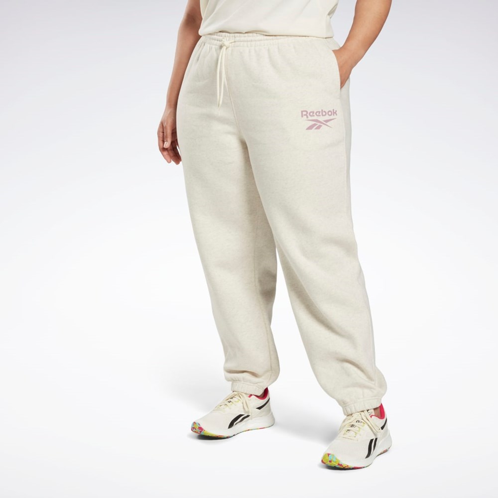 Reebok Reebok Identity Logo Fleece Joggers (Plus Size) Valkoinen | WJQHIY-460