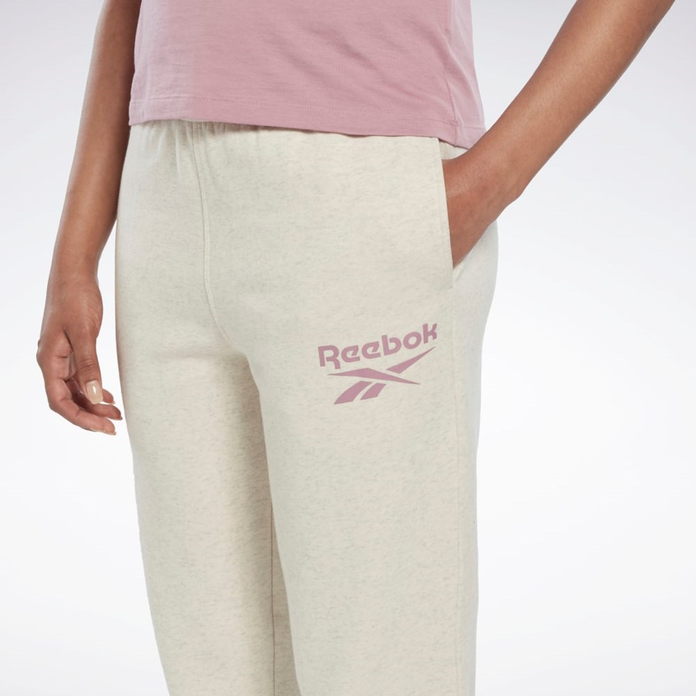 Reebok Reebok Identity Logo Fleece Joggers Valkoinen | ZDOSNT-492