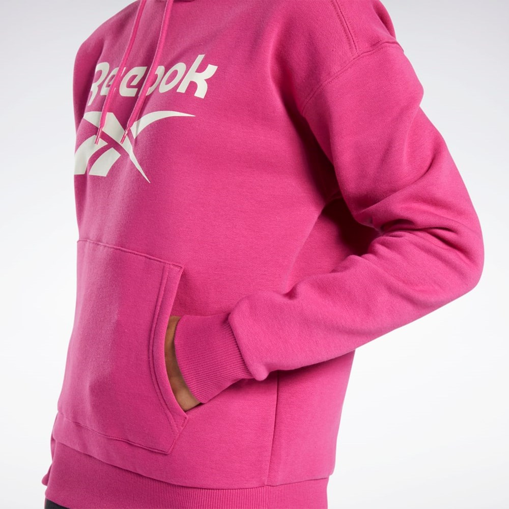 Reebok Reebok Identity Logo Fleece Pullover Hoodie Pinkki | JYMWIN-397