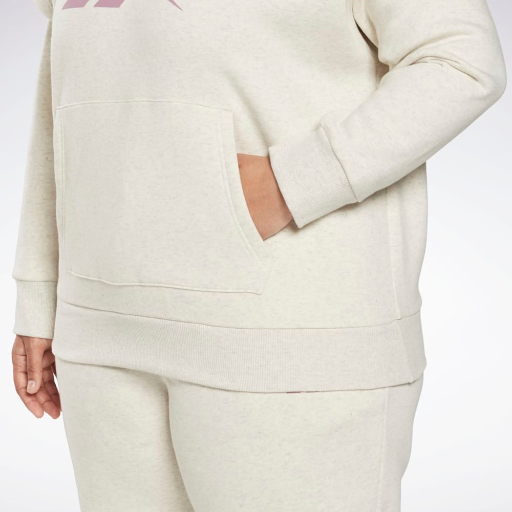 Reebok Reebok Identity Logo Fleece Pullover Hoodie (Plus Size) Valkoinen | LVWCIG-926