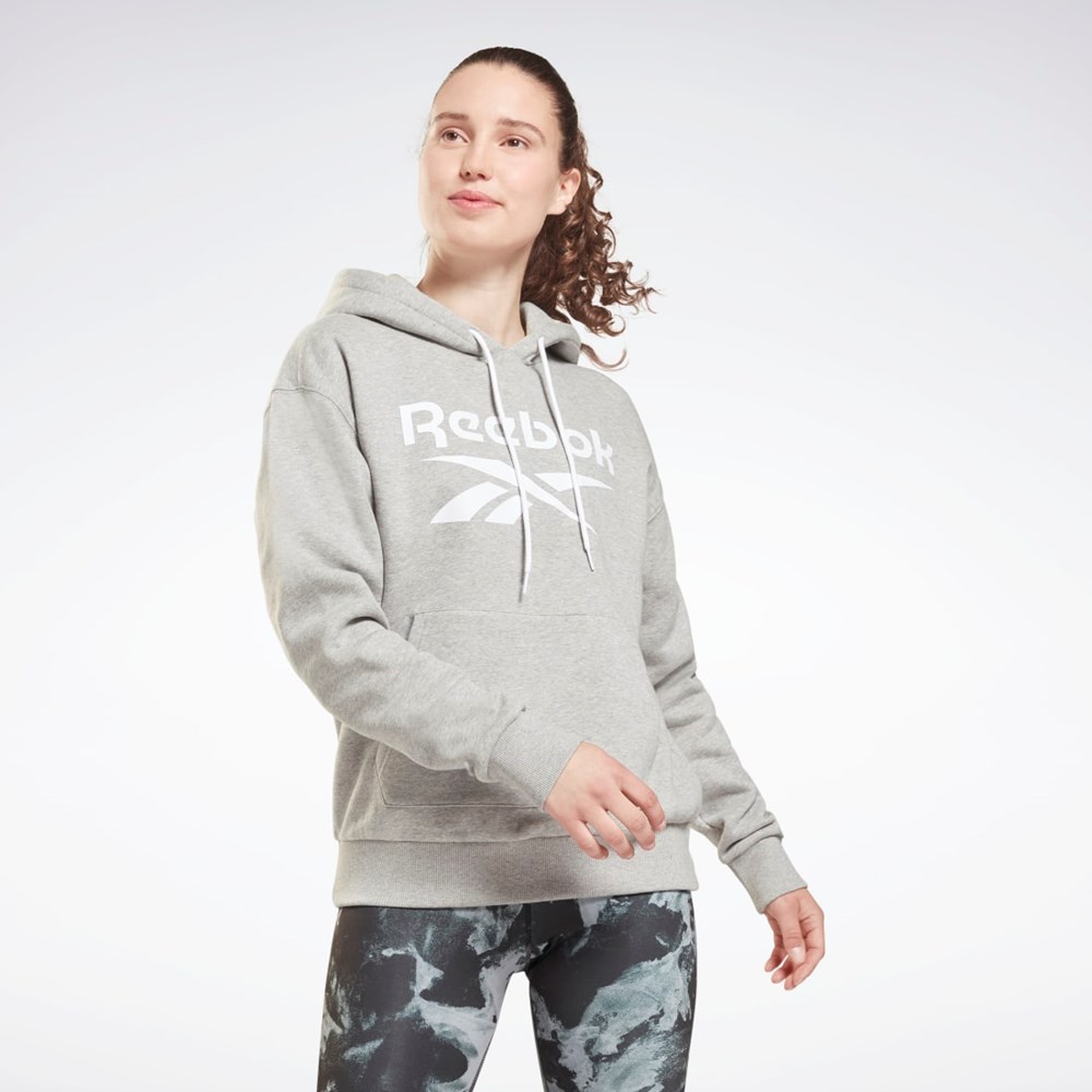 Reebok Reebok Identity Logo Fleece Pullover Hoodie Harmaat | OJTCLD-371