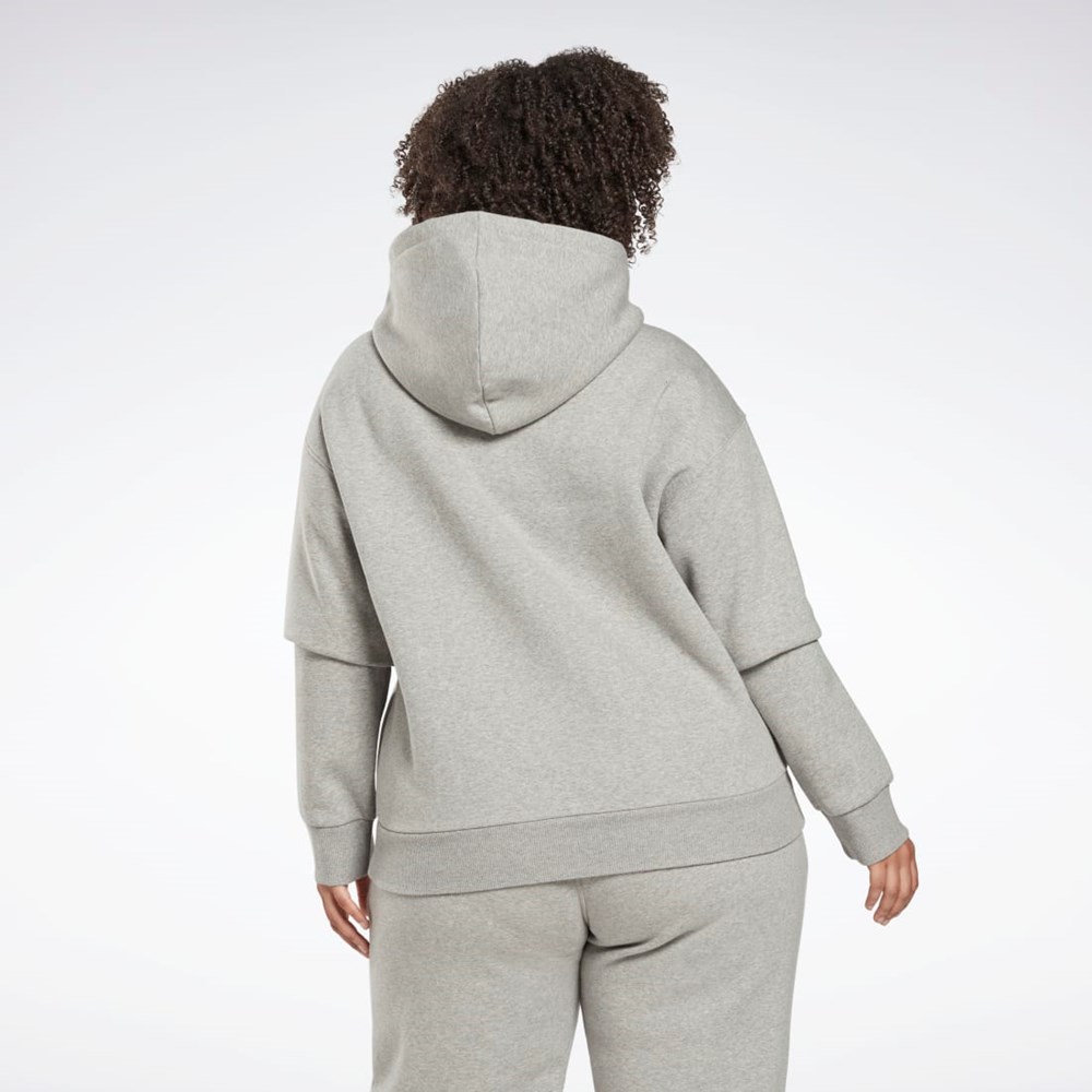 Reebok Reebok Identity Logo Fleece Pullover Hoodie (Plus Size) Harmaat | QIZUME-425