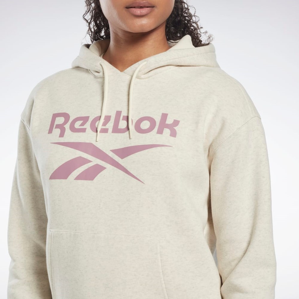 Reebok Reebok Identity Logo Fleece Pullover Hoodie Valkoinen | TFDGOB-426