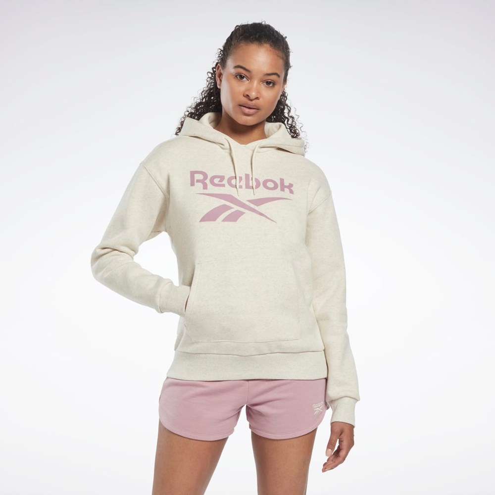Reebok Reebok Identity Logo Fleece Pullover Hoodie Valkoinen | TFDGOB-426