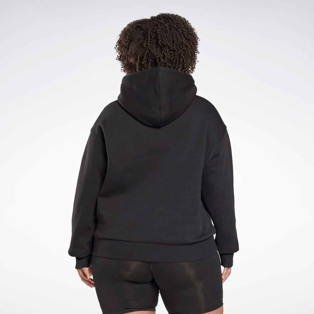 Reebok Reebok Identity Logo Fleece Pullover Hoodie (Plus Size) Mustat | UWSKNR-348