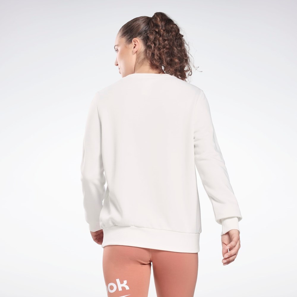 Reebok Reebok Identity Logo French Terry Crew Sweatshirt Valkoinen Mustat | BIFCWU-409