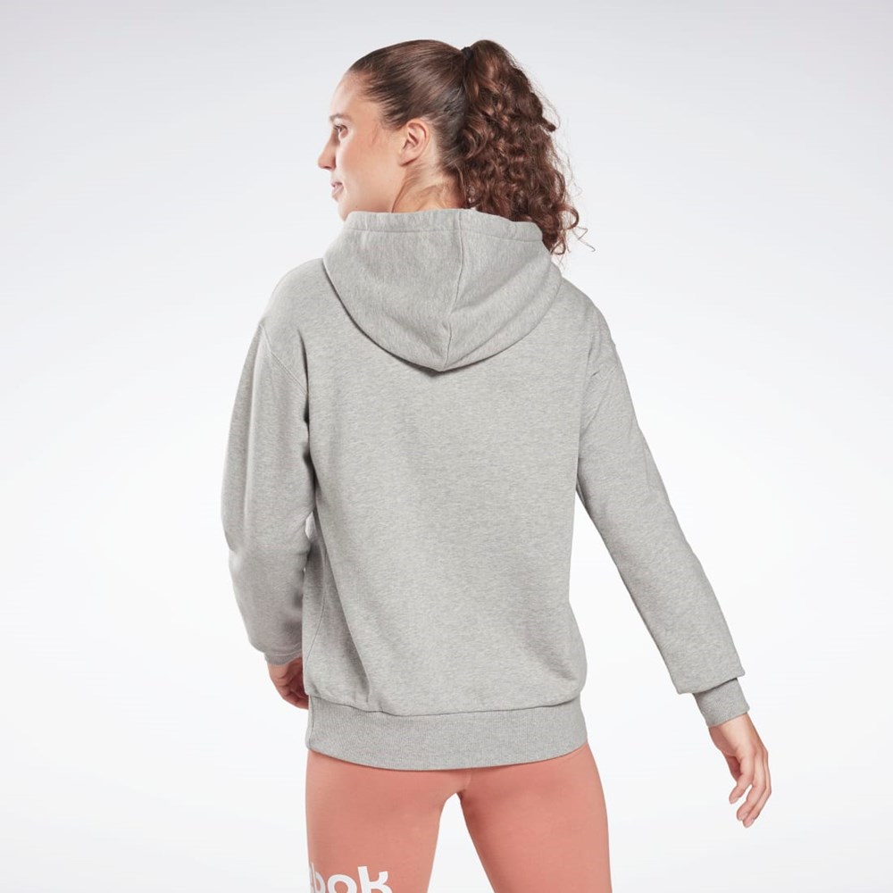 Reebok Reebok Identity Logo French Terry Hoodie Harmaat Valkoinen Valkoinen | FQTPBU-483