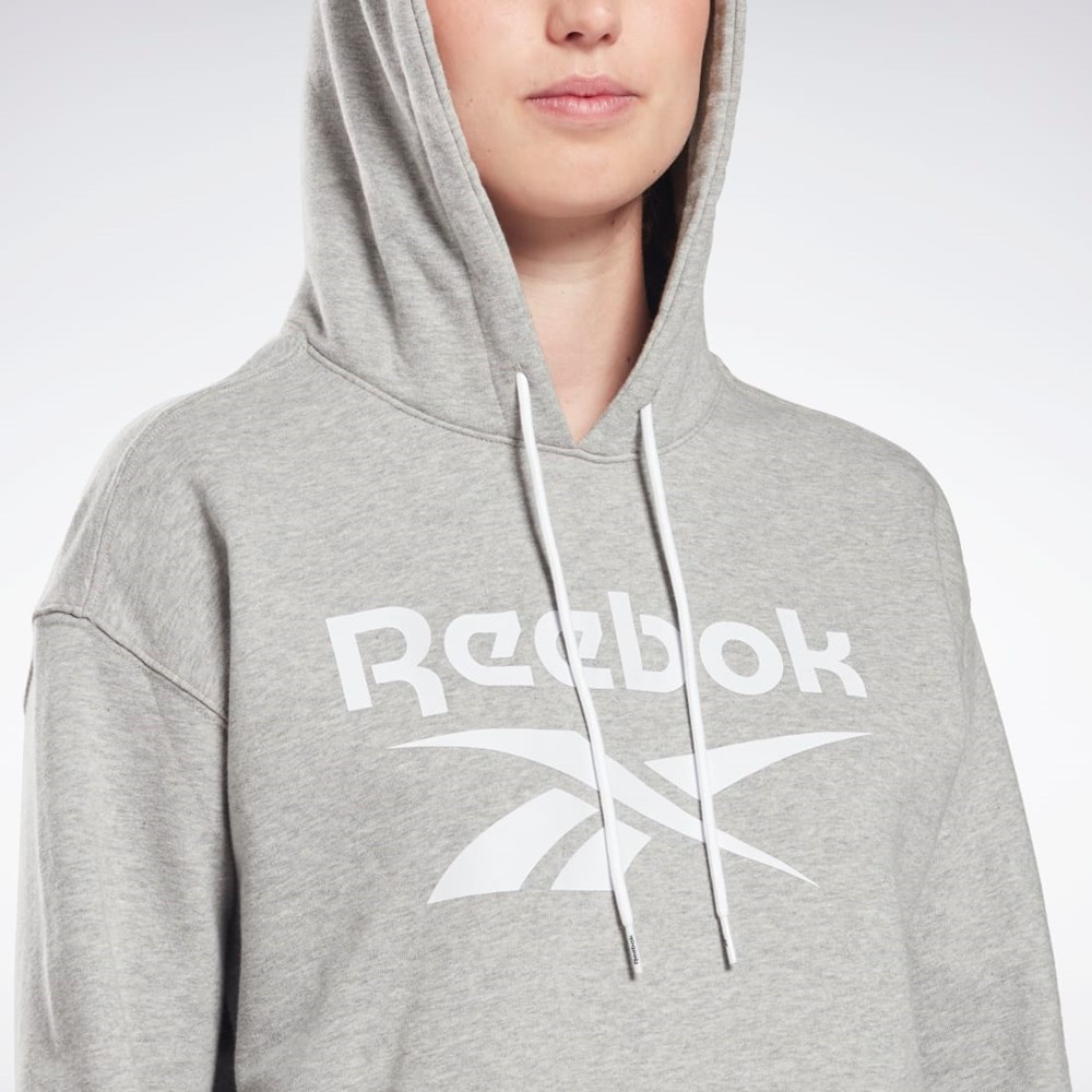Reebok Reebok Identity Logo French Terry Hoodie Harmaat Valkoinen Valkoinen | FQTPBU-483
