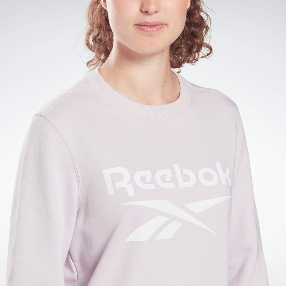 Reebok Reebok Identity Logo French Terry Crew Sweatshirt Quartz Glow | ZEXNVO-281