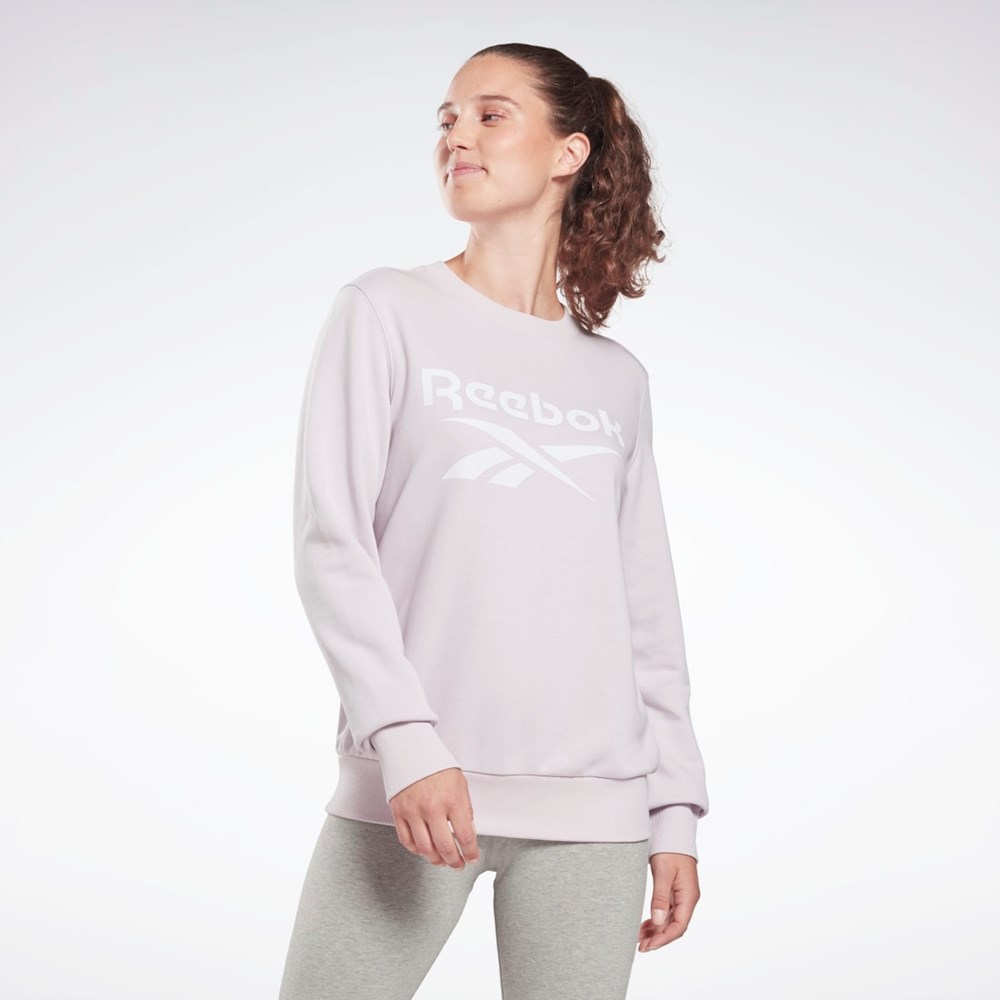 Reebok Reebok Identity Logo French Terry Crew Sweatshirt Quartz Glow | ZEXNVO-281