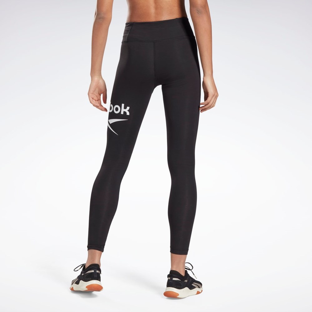 Reebok Reebok Identity Logo Leggings Mustat | WBFXYR-417
