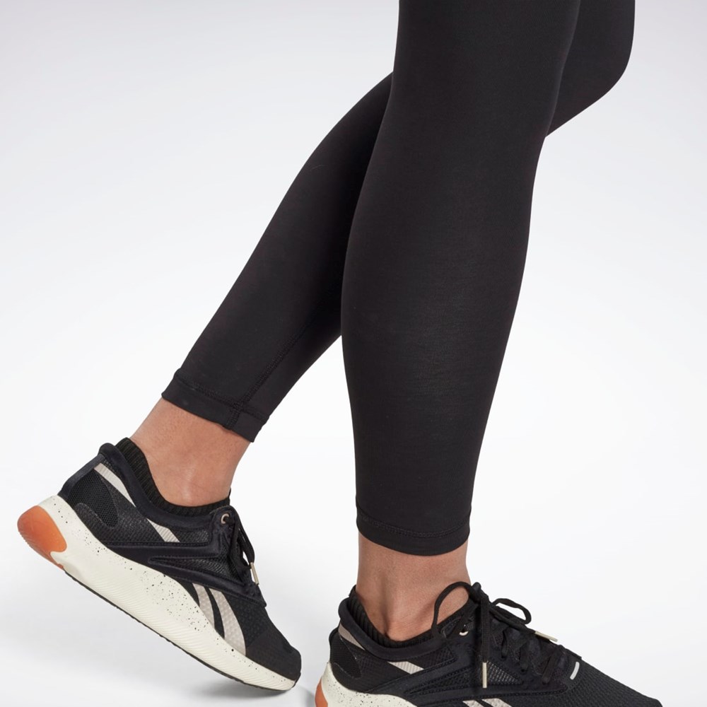 Reebok Reebok Identity Logo Leggings Mustat | WBFXYR-417