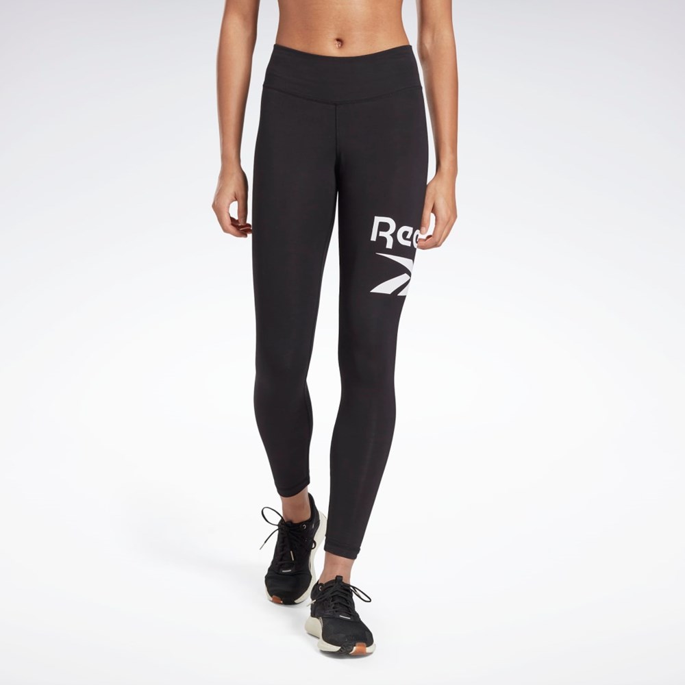 Reebok Reebok Identity Logo Leggings Mustat | WBFXYR-417