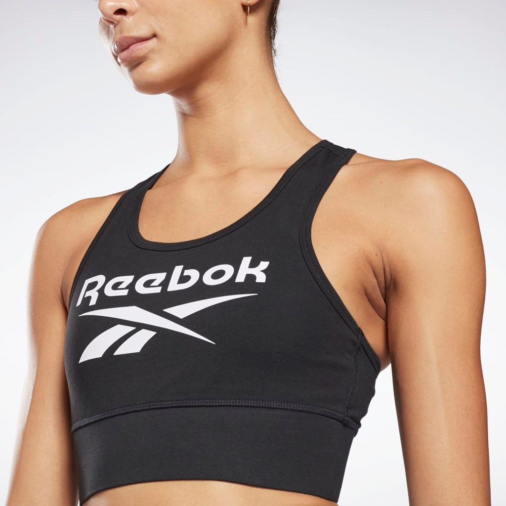 Reebok Reebok Identity Sports Bra Mustat | JQZCUM-809