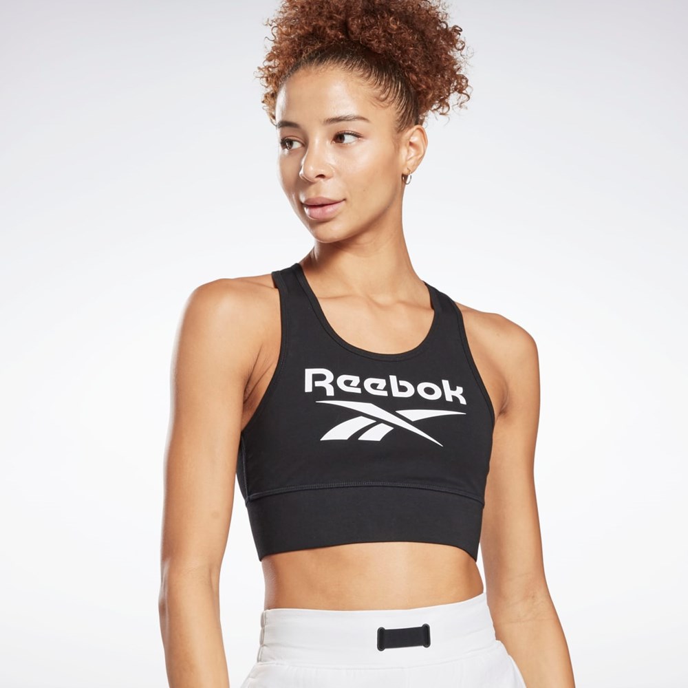 Reebok Reebok Identity Sports Bra Mustat | JQZCUM-809
