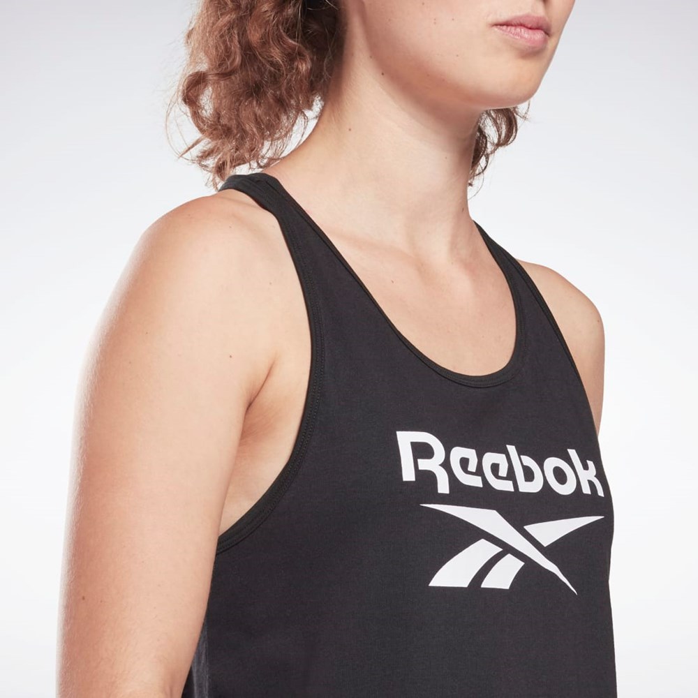 Reebok Reebok Identity Tank Top Mustat | LJMNOB-253