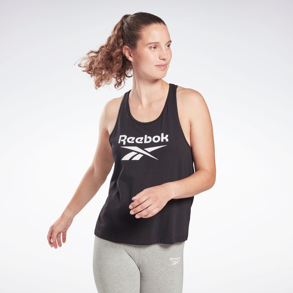 Reebok Reebok Identity Tank Top Mustat | LJMNOB-253