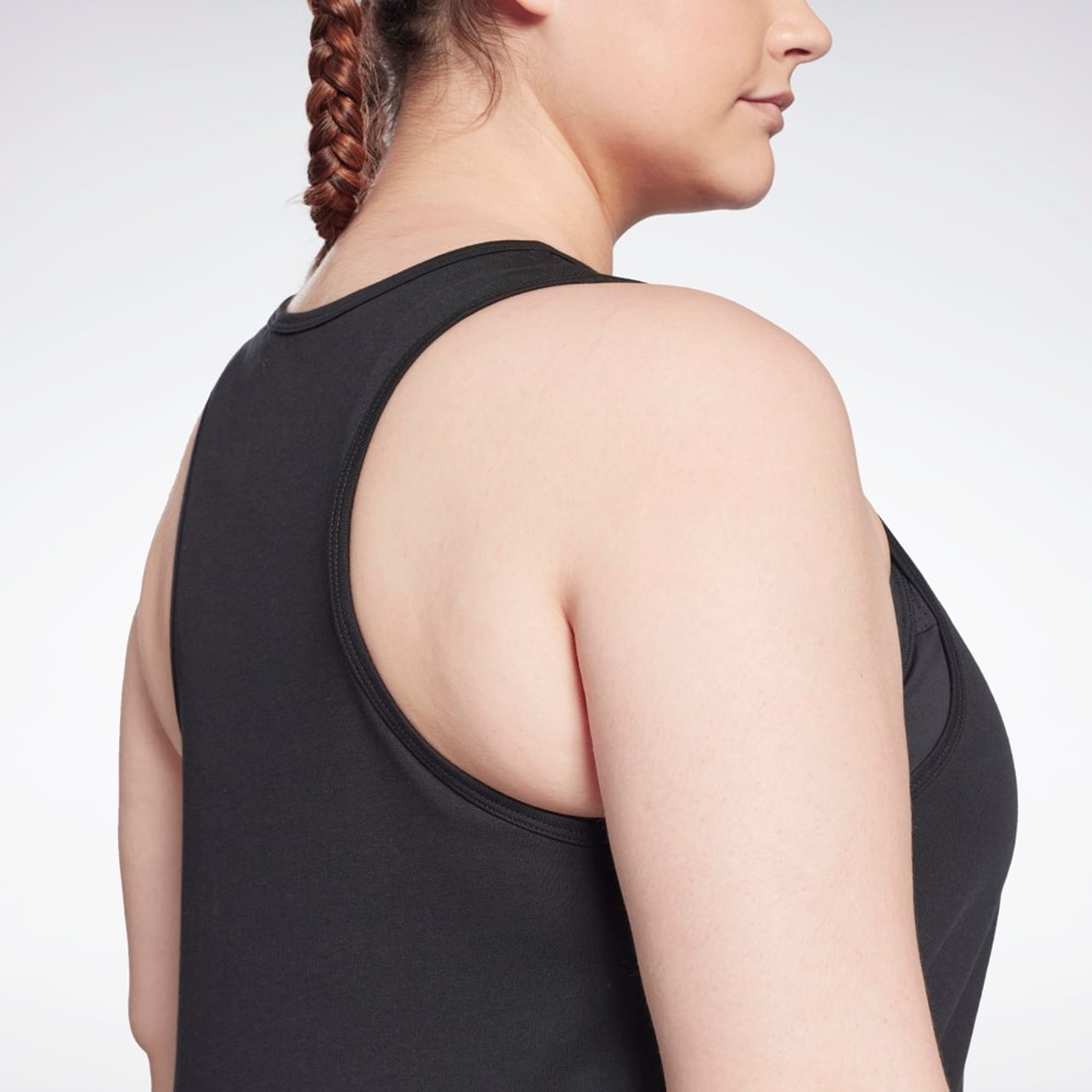 Reebok Reebok Identity Tank Top (Plus Size) Mustat | EXSALC-641