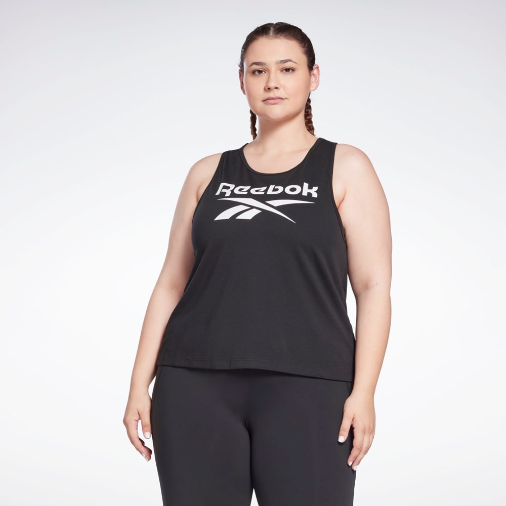Reebok Reebok Identity Tank Top (Plus Size) Mustat | EXSALC-641